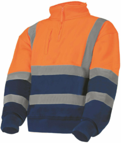 A photo of Orange & Navy Sweatshirt Not PPE