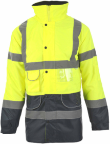A photo of Superior Navy & Yellow Hi Vis Padded Parka
