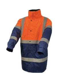 A photo of Superior Navy & Orange Hi Vis Padded Parka