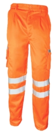 A photo of Orange Combat Hi Vis Trousers 31" Leg EN20471 & RIS-3279-TOM