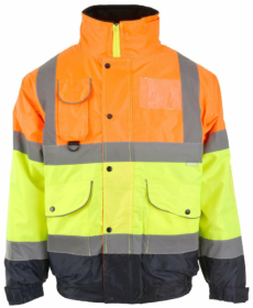 A photo of Recovery Hi Vis Padded Bomber Jacket EN20471