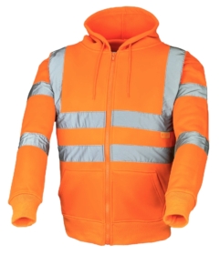 A photo of Orange Full Zip Hi Vis Hoodie EN20471 & RIS-3279-TOM