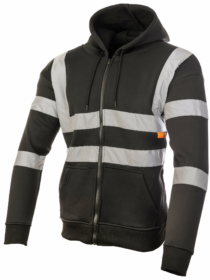 A photo of Black Full Zip Hi Vis Hoodie