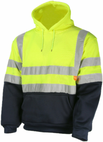 A photo of Yellow & Navy No Zip Hi Vis Hoodie