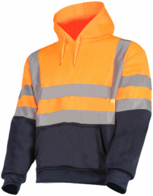 A photo of Orange & Navy No Zip Hi Vis Hoodie