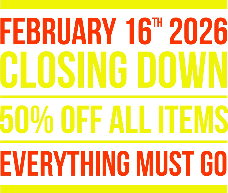 'Closing Down Sale' on padded garments promotional graphic